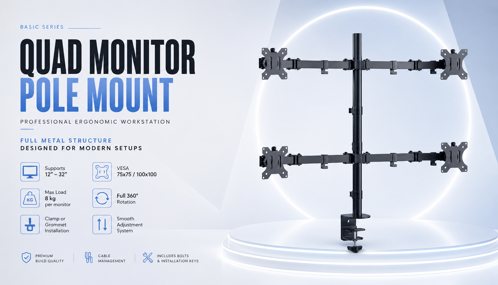 soporte para cuatro monitores