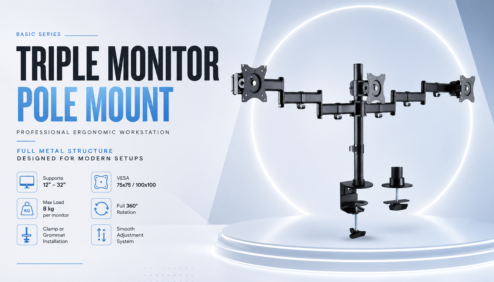 soporte para monitor triple