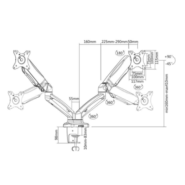 soporte para dos monitores