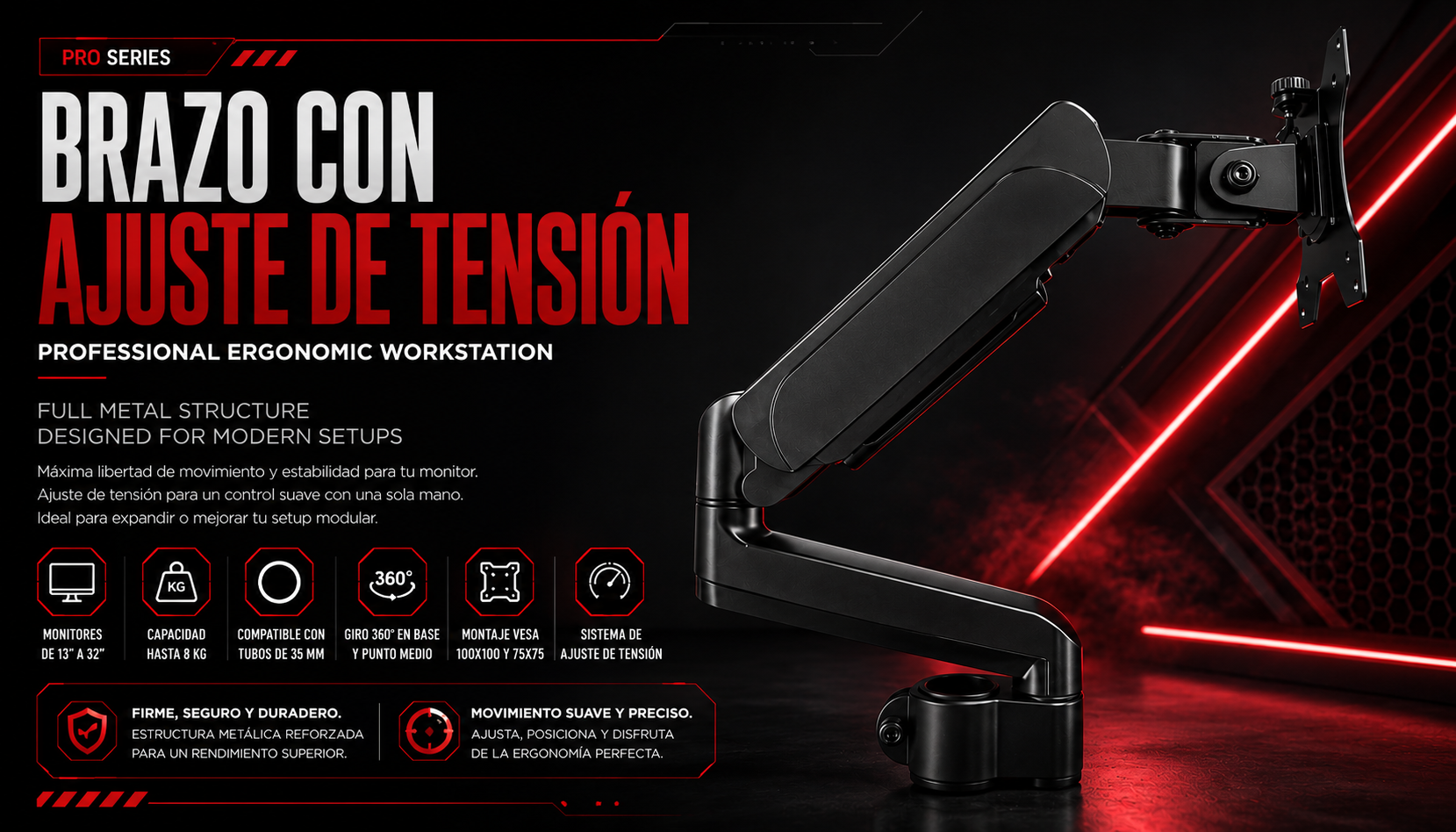 brazo independiente con ajuste de tension