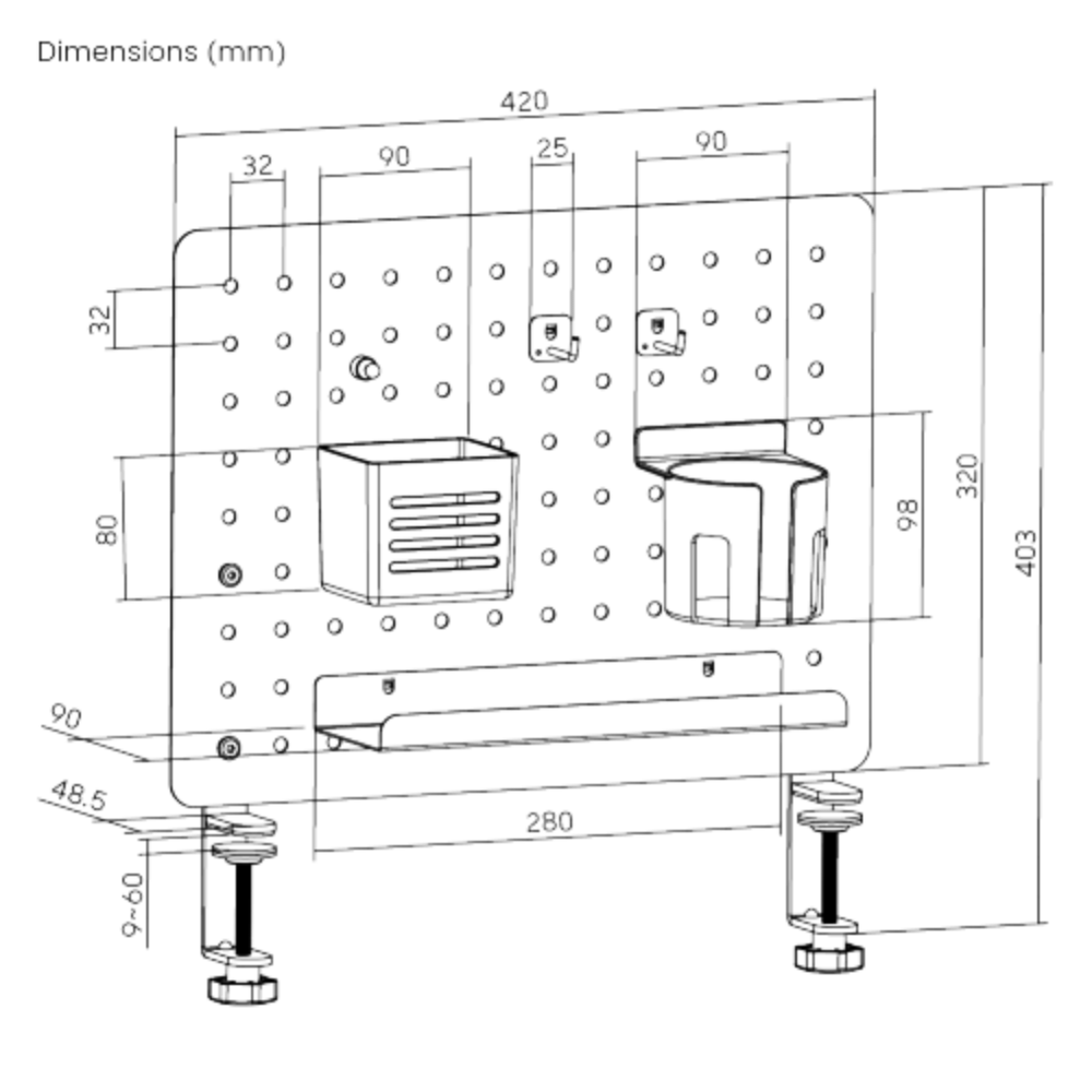 Pegboard metalica 3 Pegboard metalica - Imagen 3
