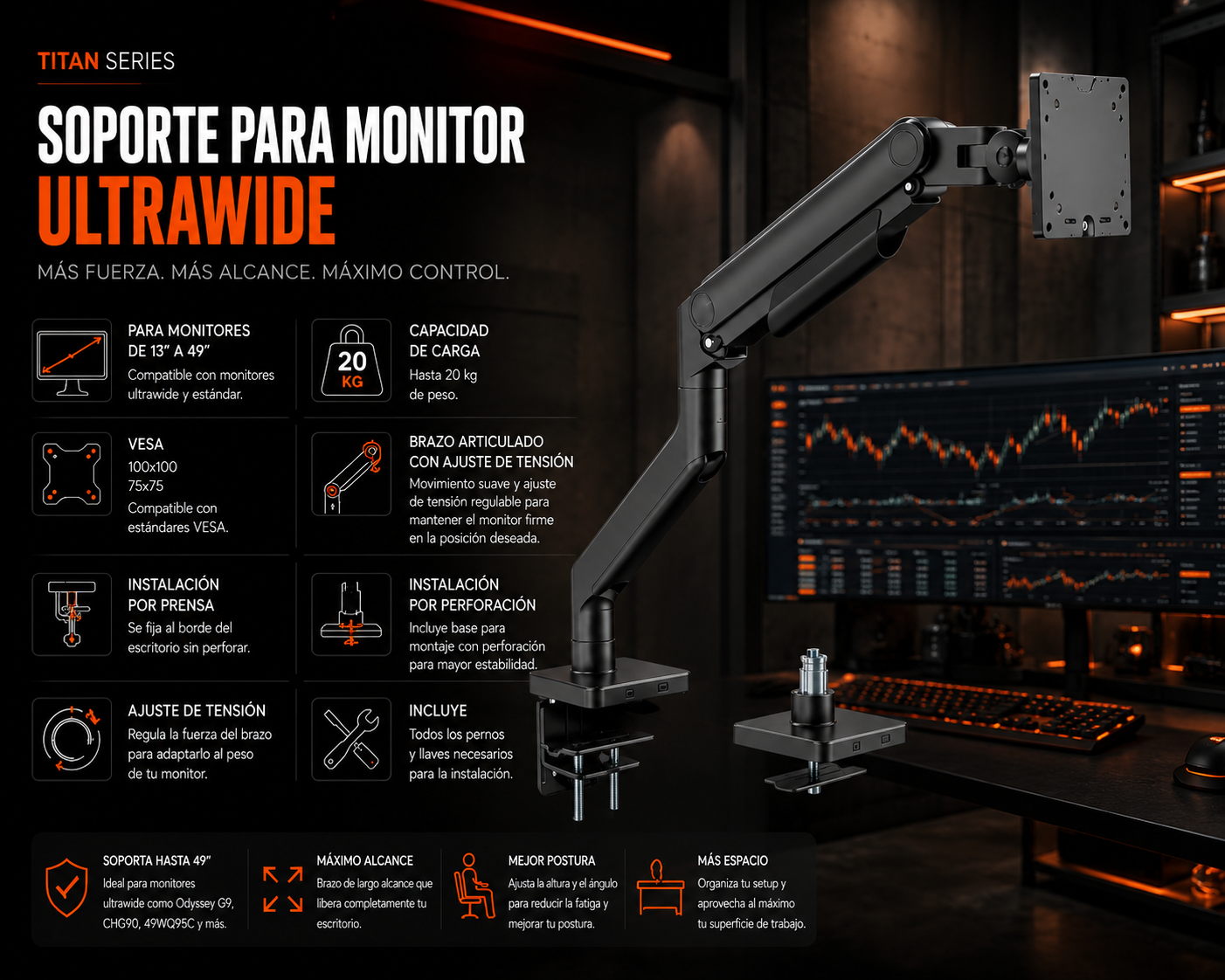 Soporte para Monitor 49" 6 soporte de 49 pulgadas