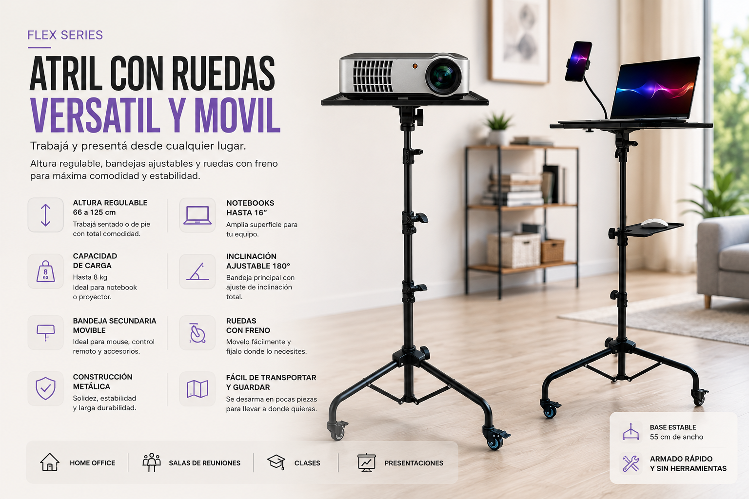 Atril con ruedas 6 atril con ruedas